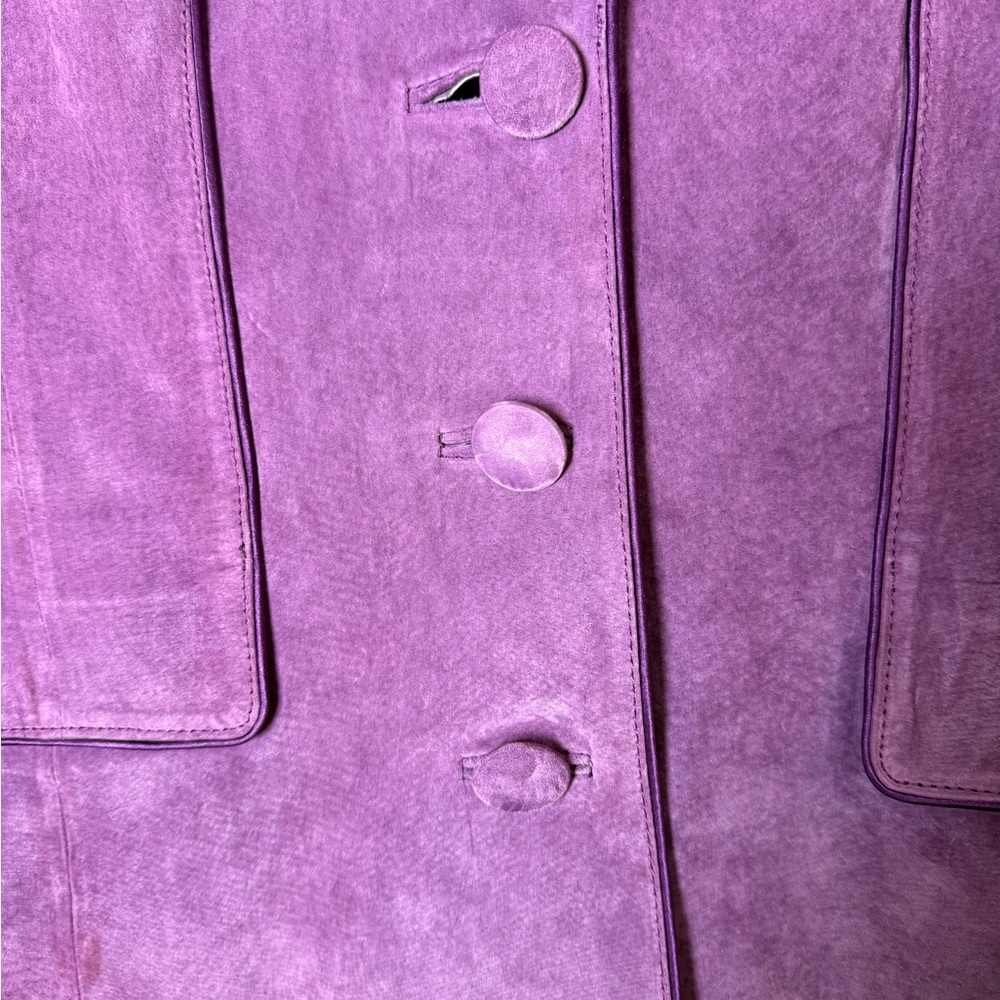 Vintage Terry Lewis Classic Luxuries Purple Leather Jacket - Picture 4 of 7